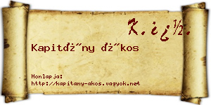 Kapitány Ákos névjegykártya